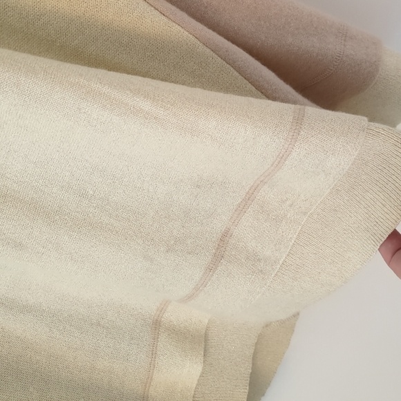 Chico's Mixed Media Wool Mix Open Boho Minimal Cardigan Dramatic Portrait collar - Picture 9 of 9